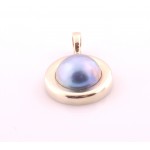 9ct Yellow Gold & Blue Mabe Pearl Enhancer 